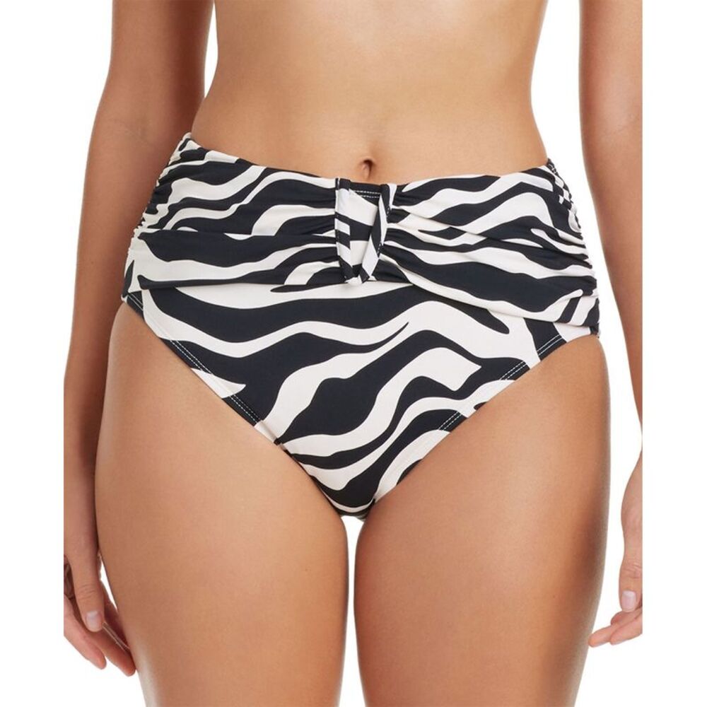 Bleu by Rod Beattie Womens V-Wire Shirred Bikini Bottom 10 Multi - NWT $69